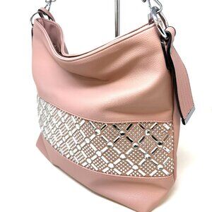 💖HOT! Winter Pink Crystal Embellished Hobo Bag